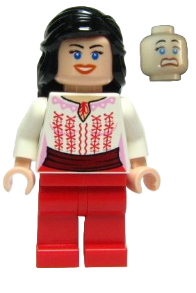 Marion Ravenwood - White Skirt with Dark Red Sash, Red Legs