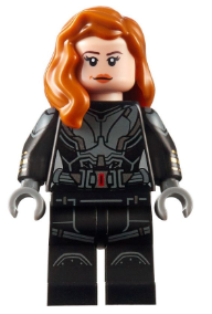 Black Widow - Black Jumpsuit, Dark Orange Mid-Length Hair, Printed Arms, Printed Legs