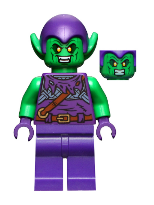 Green Goblin - Bright Green Skin, Dark Purple Outfit, Small Yellow Eyes, Plain Legs