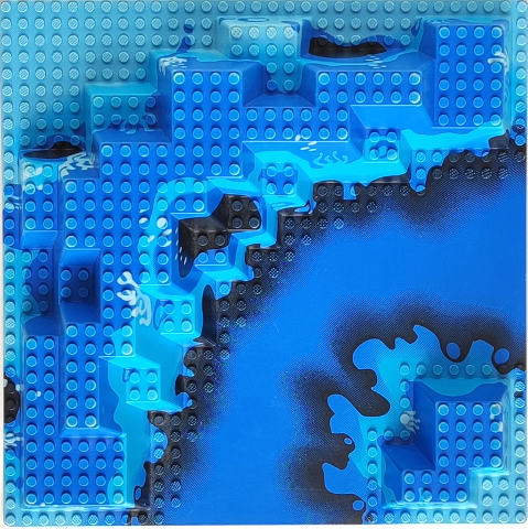 Baseplate, Raised 32 x 32 Canyon with Blue Underwater Pattern