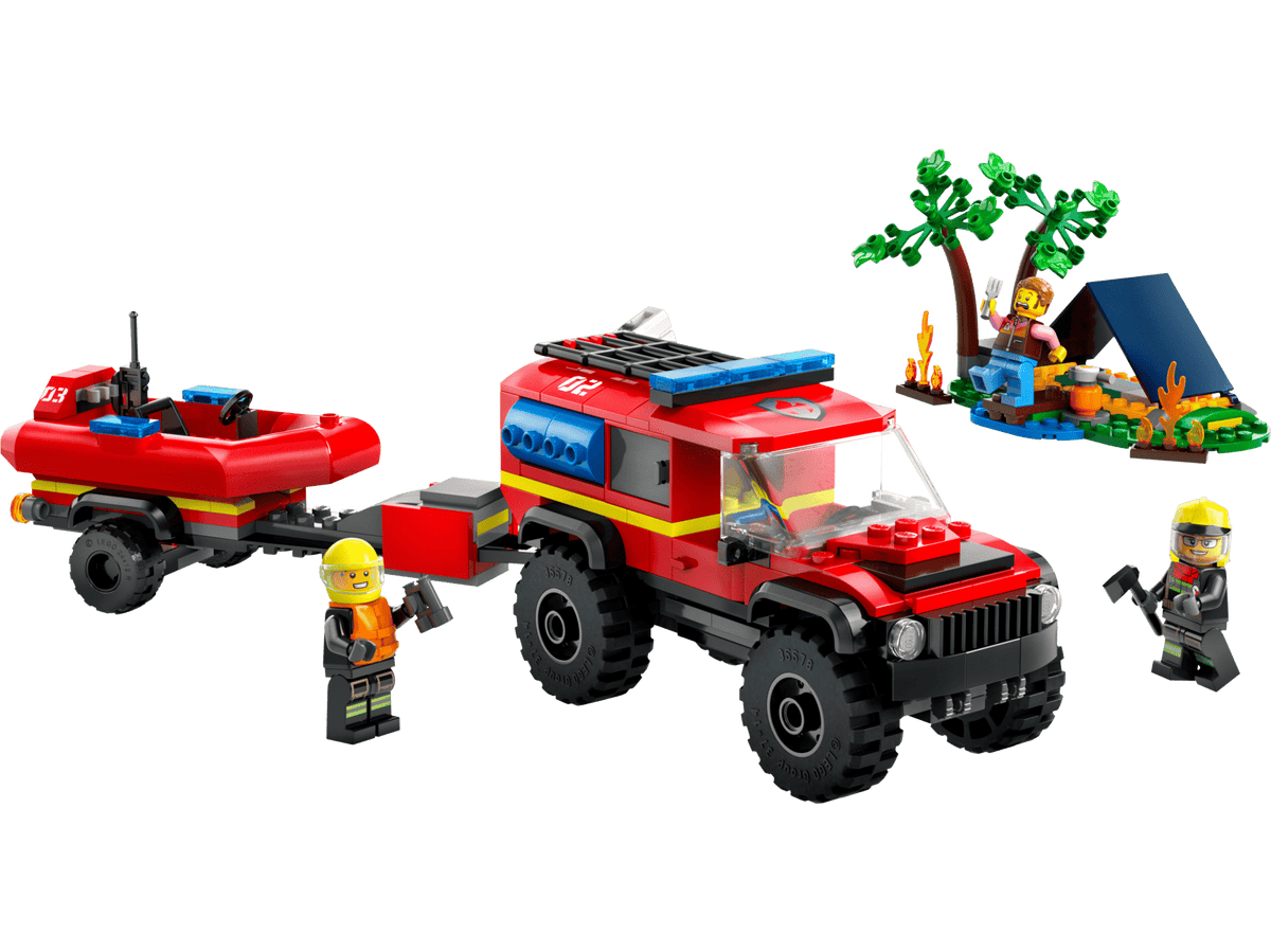 60412 LEGO® 4x4 Fire Truck with Rescue Boat Used Set