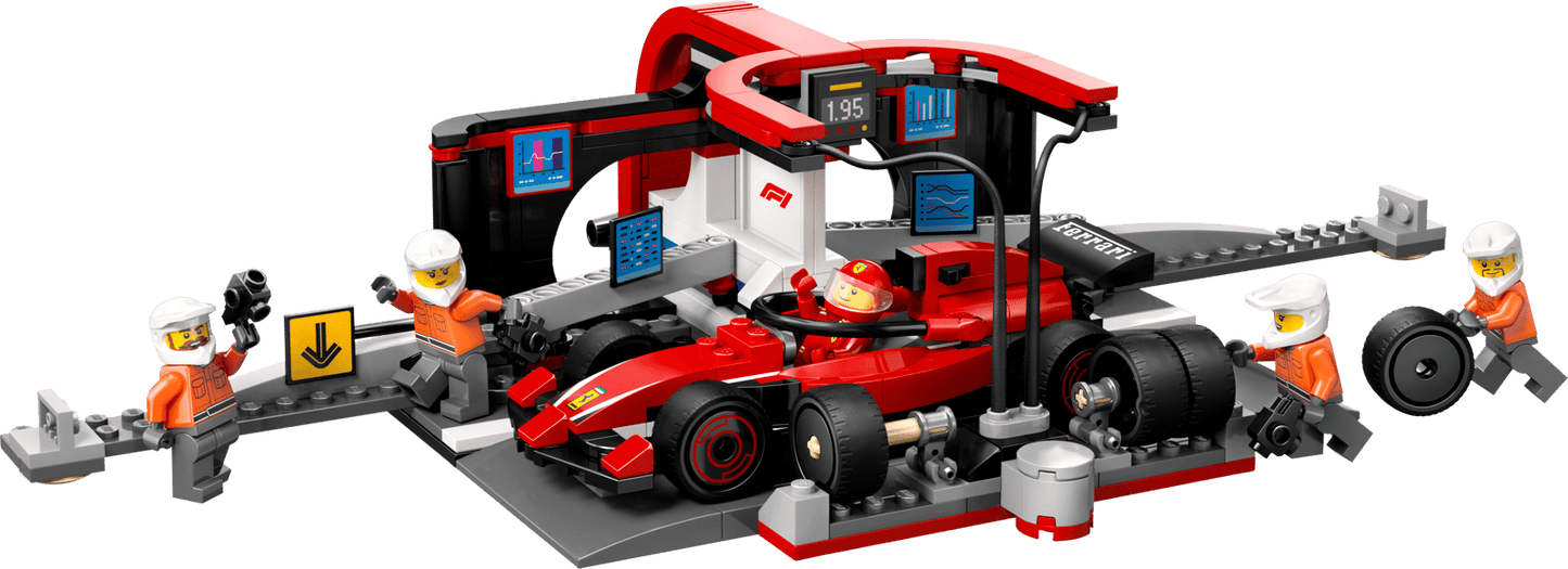 LEGO® 60443 F1 Pit Stop & Pit Crew with Ferrari Car Used Set