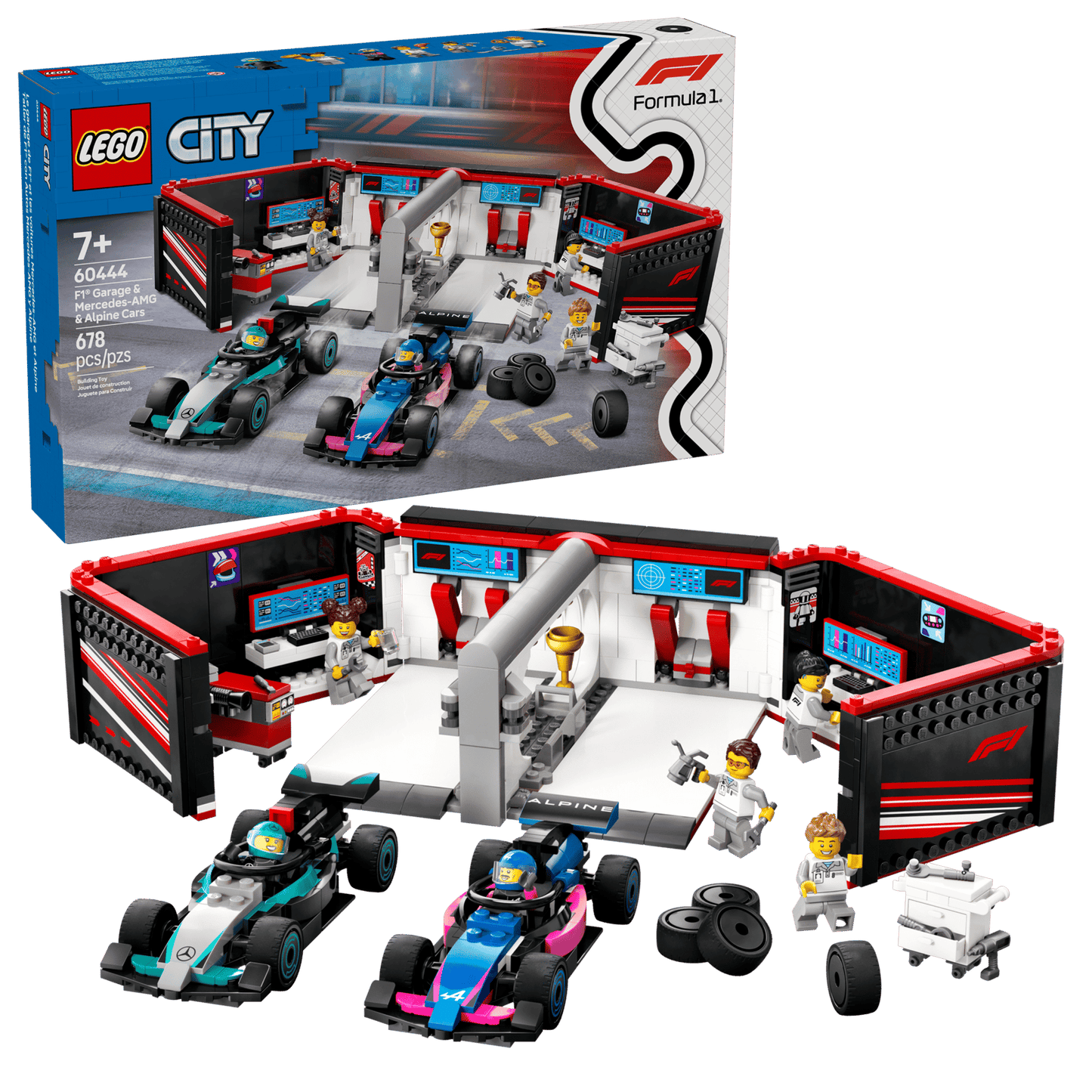 60444 LEGO® F1 Garage & Mercedes-AMG & Alpine Cars