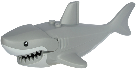 Shark Large with Gills with White Mouth and Stomach and Black Eyes Pattern
