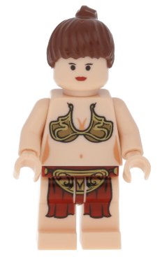 Princess Leia - Jabba Slave Outfit, Reddish Brown Ponytail