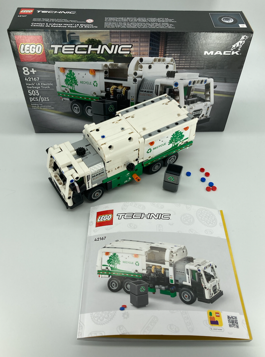 Used Set 42167 Mack LR Electric Garbage Truck (with Instruction Manual and Box)