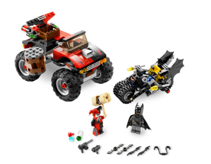 Used Set 7886 The Batcycle: Harley Quinn's Hammer Truck (with Instruction Manual, No Box)