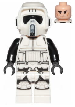 Imperial Scout Trooper - Male, Dual Molded Helmet, Light Nougat Head, Cheek Lines