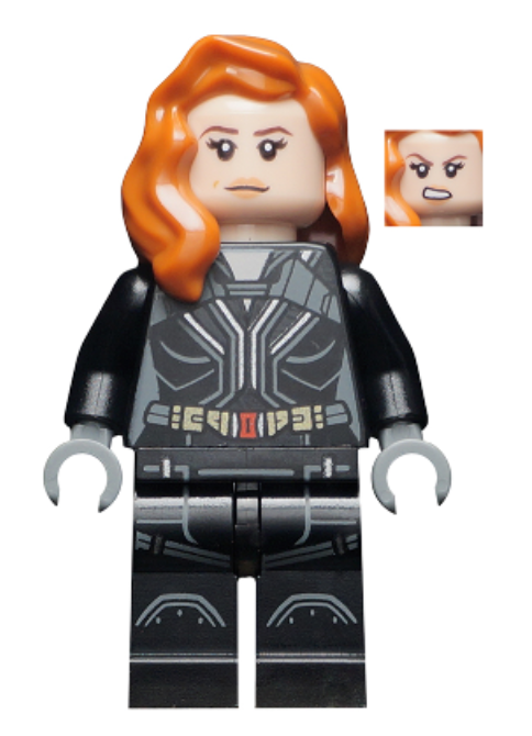 Black Widow - Black Jumpsuit, Dark Orange Mid-Length Hair, Printed Legs, Dark Bluish Gray Hands