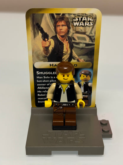 Han Solo - Yellow Head, Black Vest over Tan Shirt, Brown Legs with Belts with Collector's Card