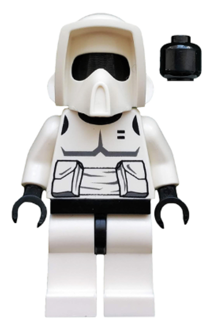 Imperial Scout Trooper - Plain Black Head, Dark Bluish Gray Torso Print