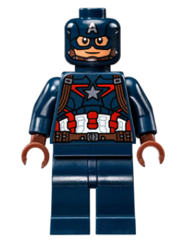 Captain America - Dark Blue Suit, Reddish Brown Hands, Mask