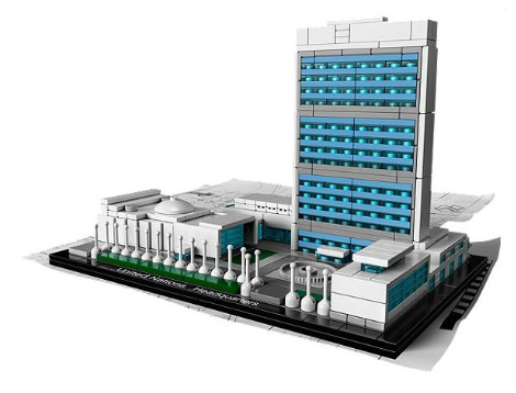 Used Set 21018 United Nations Headquarters (No Instruction Manual or Box)