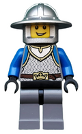 Castle - King's Knight Scale Mail, Crown Belt, Helmet with Broad Brim, Open Grin