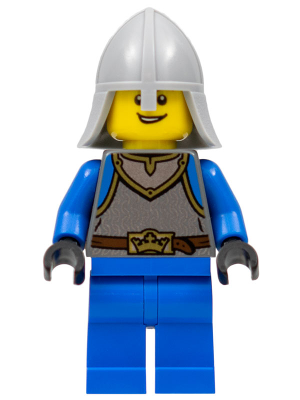 Castle - King's Knight Scale Mail, Crown Belt,  Helmet with Neck Protector, Open Grin