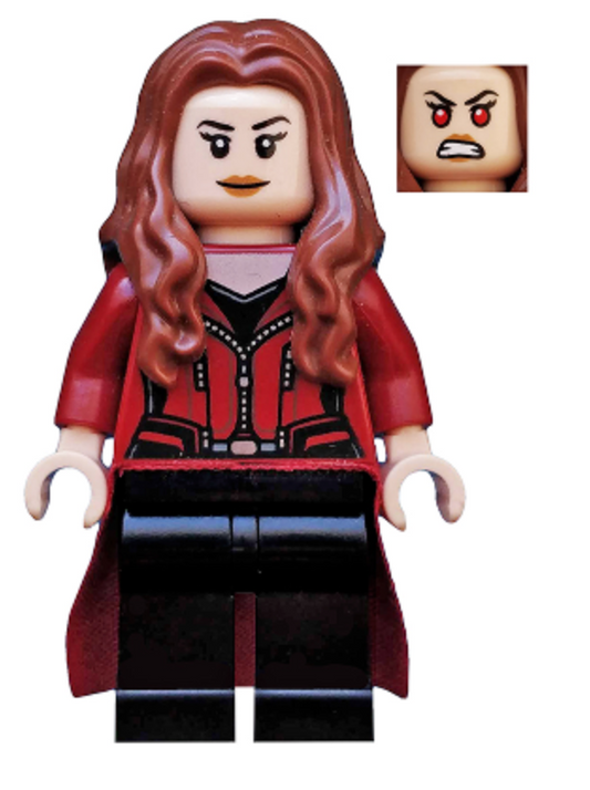 The Scarlet Witch (Wanda Maximoff) - Plain Black Legs, Reddish Brown Hair, Dark Red Cloth Skirt