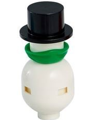 Snowman - Black Top Hat, Green Ninja Face Scarf