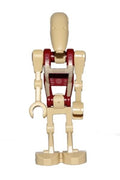Security Battle Droid - Dark Red Torso with Tan Insignia, Angled Arm and Straight Arm