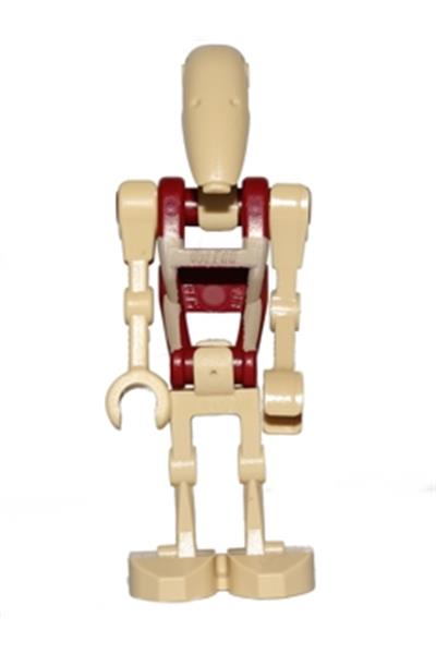 Security Battle Droid - Dark Red Torso with Tan Insignia, Angled Arm and Straight Arm
