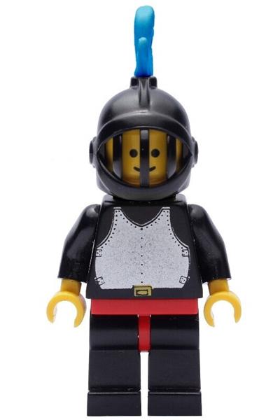 Breastplate - Black, Black Legs with Red Hips, Black Grille Helmet, Blue Plume, Black Plastic Cape