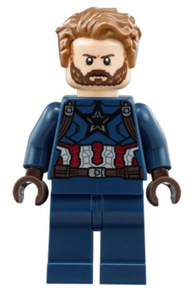 Captain America - Dark Blue Suit, Dark Brown Hands, Hair