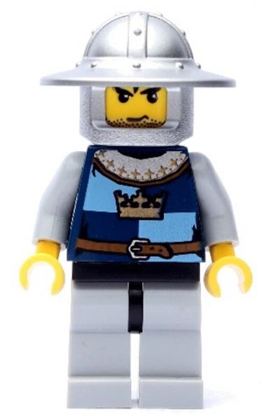 Fantasy Era - Crown Knight Quarters, Helmet with Broad Brim, Black Messy Hair and Stubble