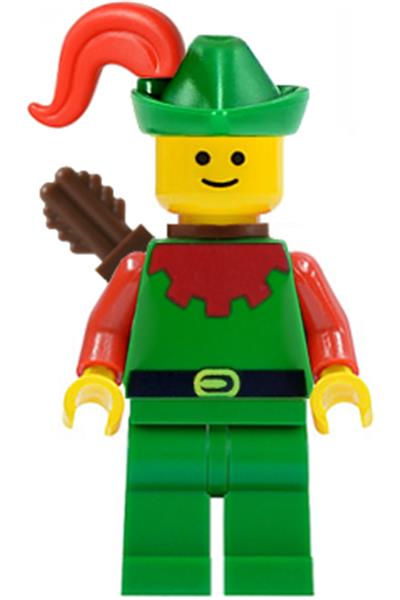 cas323 Forestman - Red, Green Hat, Red Plume, Quiver