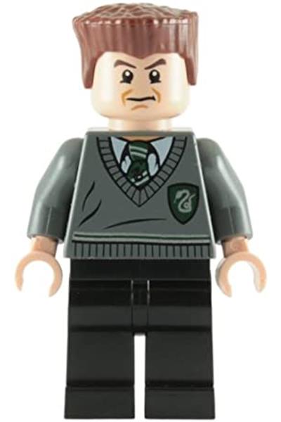 Gregory Goyle - Dark Bluish Gray Slytherin Sweater, Black Legs, Reddish Brown Flat Top
