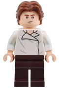 Han Solo - White Shirt with Wrinkles on Front and Back, Dark Brown Legs, Wavy Hair