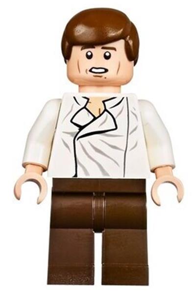 Han Solo - White Shirt with Wrinkles on Front, Reddish Brown Legs, Dual Sided Head, Cheek Lines