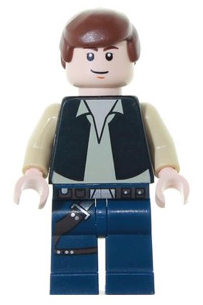 Han Solo, Black Vest, Dark Blue Legs, Eyes with Pupils