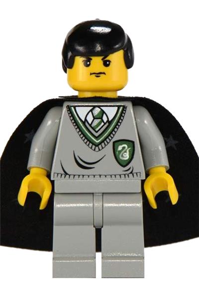 Gregory Goyle - Light Gray Slytherin Sweater and Legs, Black Cape with Stars, Black Hair (Harry Potter Transformation)