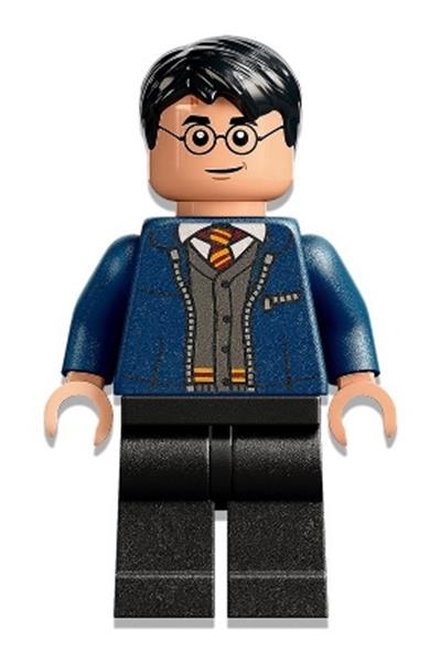 Harry Potter - Dark Blue Open Jacket over Gryffindor Cardigan Sweater, Black Legs