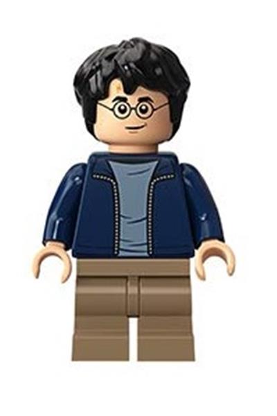 Harry Potter - Dark Blue Open Jacket over Sand Blue Shirt, Dark Tan Medium Legs