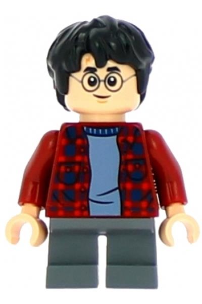 Harry Potter - Dark Red Plaid Flannel Shirt, Dark Bluish Gray Short Legs