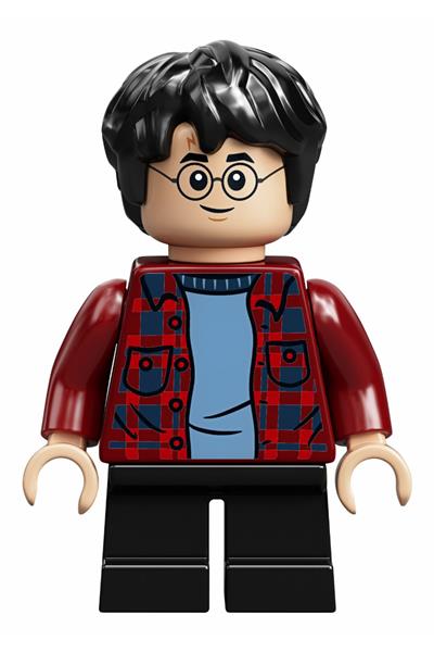 Harry Potter - Dark Red Plaid Flannel Shirt, Black Short Legs