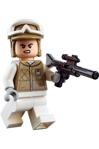 Hoth Rebel Trooper White Uniform, Dark Tan Helmet, Female