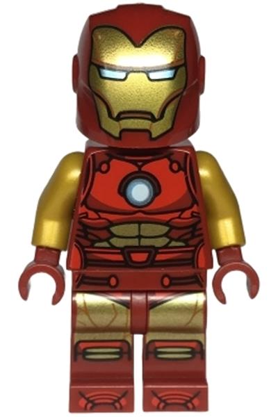 Iron Man - Dark Red and Gold Armor, Round Arc Reactor, Pearl Gold Arms, One Piece Helmet