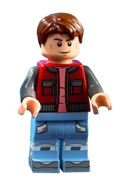 Marty McFly - Red Jacket with Pockets, Dark Bluish Gray Arms