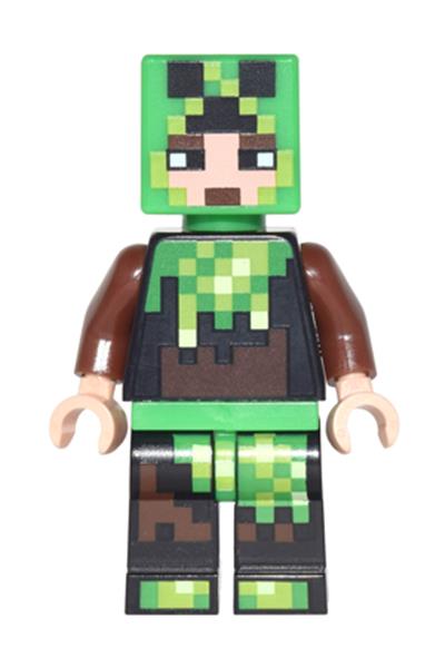 Minecraft Skin 6 - Pixelated, Bright Green and Dark Brown Creeper Costume