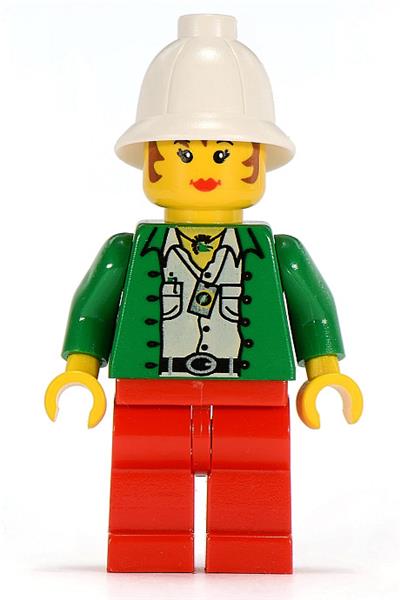 Pippin Reed / Miss Gail Storm - Green Open Shirt, Red Legs, White Pith Helmet, Brown Backpack