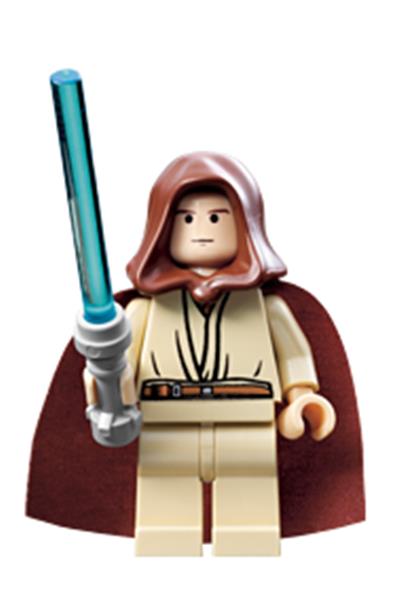 Obi-Wan Kenobi (Young with Hood and Cape, Tan Legs, Smile)