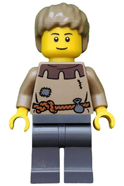 Fantasy Era - Peasant Male Young, Brown Eyebrows, Thin Grin