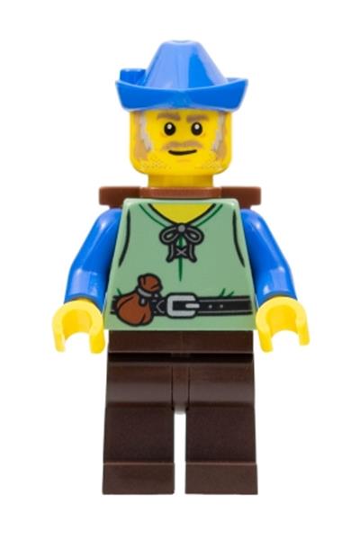 Peasant - Male, Dark Brown Legs, Blue Hat, D-Basket