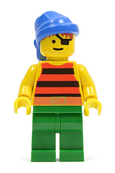 Pirate Red / Black Stripes Shirt, Green Legs, Blue Bandana