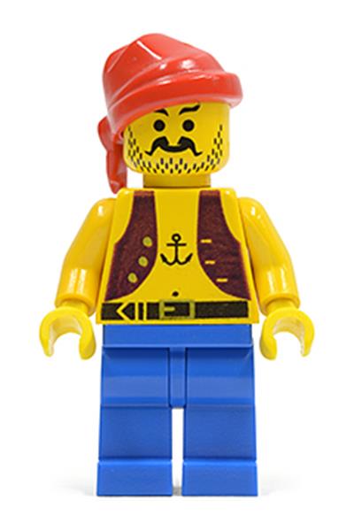 Pirate Anchor Dark Purple Vest, Blue Legs, Red Bandana