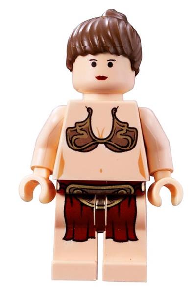 Princess Leia - Jabba Slave Outfit, Reddish Brown Ponytail, Neck Bracket