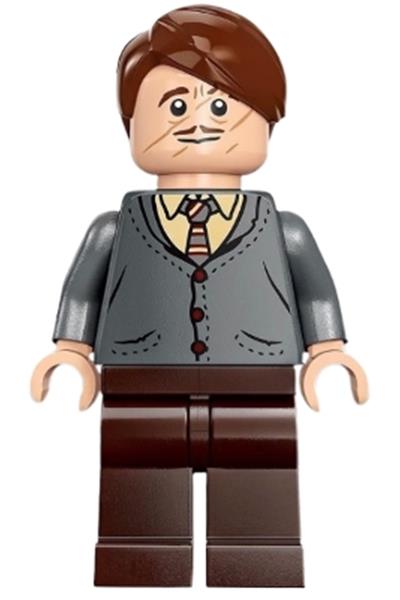 Professor Remus Lupin - Dark Bluish Gray Cardigan, Tan Shirt
