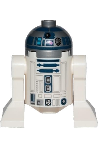Astromech Droid, R2-D2 - Flat Silver Head, Dark Pink Dots, Large Receptor, Back Printing