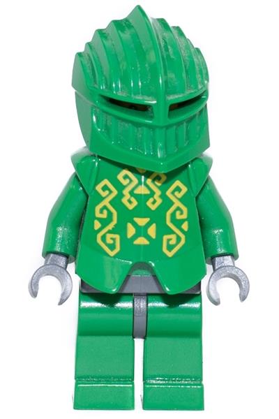 Knights Kingdom II - Rascus with Gold Pattern Armor, Plain Torso, Dark Green Hips and Helmet